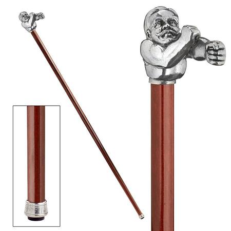 DESIGN TOSCANO The Padrone Collection: John L. Sullivan Boxer Pewter Walking Stick PA292